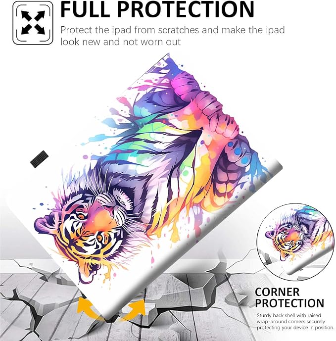 Case for All-New Amazon Fire HD 10 and 10 Plus Tablet (13th/11th Generation 2023/2021 Release) 10.1 Multi-Angle Smart Stand Cover Auto Sleep/Wake Skull and Fire