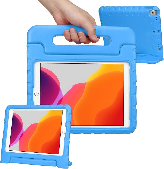 HDE Case for iPad 9th Generation Kids Shockproof Cover 10.2 inch with Handle Stand fits 2021 9th Gen 2020 8th 2019 7th Tablet - Black