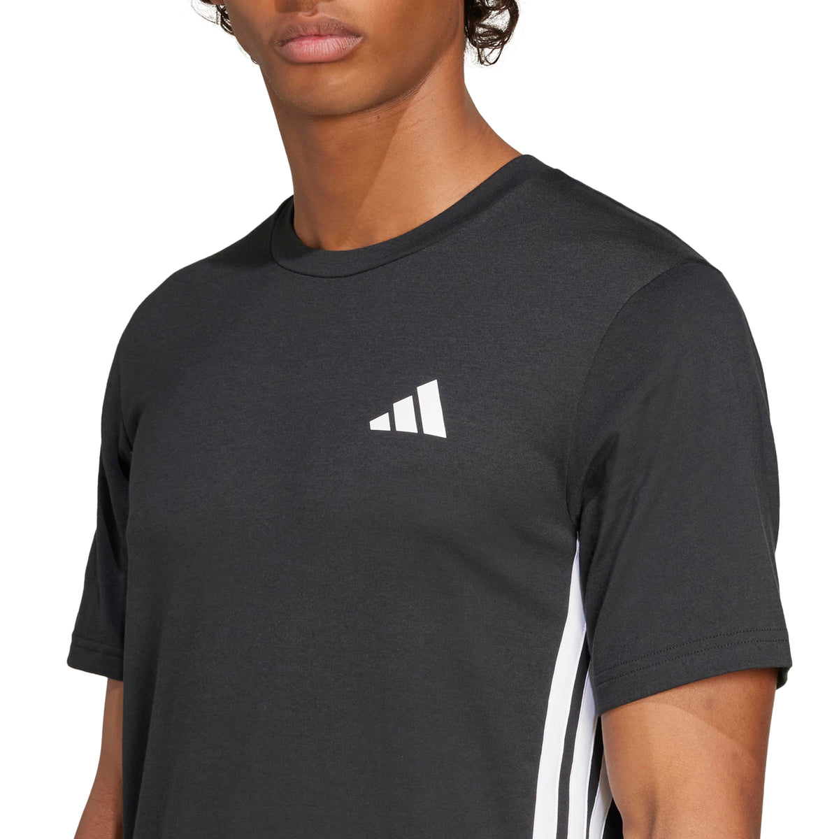 Adidas Men's Train Essentials FeelReady 3-Stripes T-Shirt, Black, Medium
