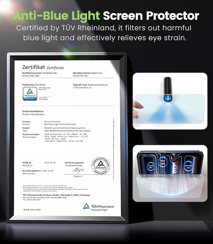 PandaShield 2-Pack Screen Protector for iPhone 14 Pro Max Ultra-Thin 6H PET Film [Not Glass] Anti-Blue Light Easy Installation via Auto-Alignment Tray Bubble-FreeAnti-Scratch