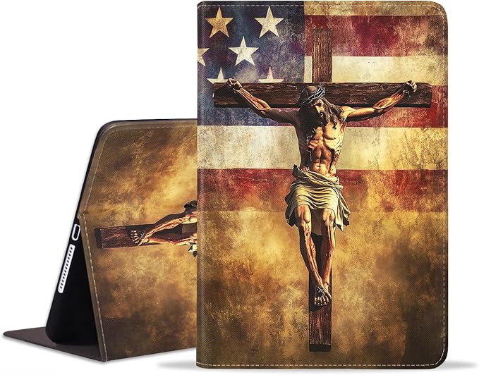 Case for iPad 6th/5th Generation (2018 2017 Model 9.7 Inch) iPad Air 2/Air 1 (9.7 Inch) Slim PU Leather Stand Folio Cover with Auto Wake Sleep African Woman Wolf