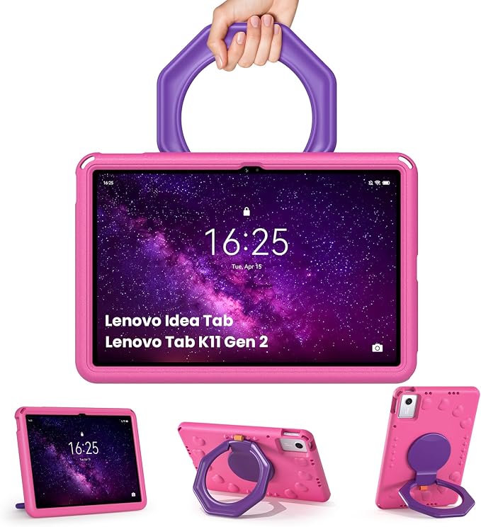 Kids Case for Lenovo IdeaTab11 2025/K11 Gen 2TB-336ZU/FU | Made of non-toxic odorless EVA materialStrong drop resistance，360 degree rotating support，Suitable for children's learning