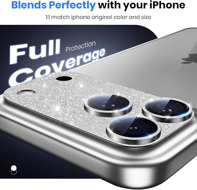for iPhone 17 Pro Camera Lens Protector - 12FT Shatterproof | Military Grade Protection Strong Adsorption 9H+ Tempered Glass Camera Screen Full Protective Cover Case Friendly Black
