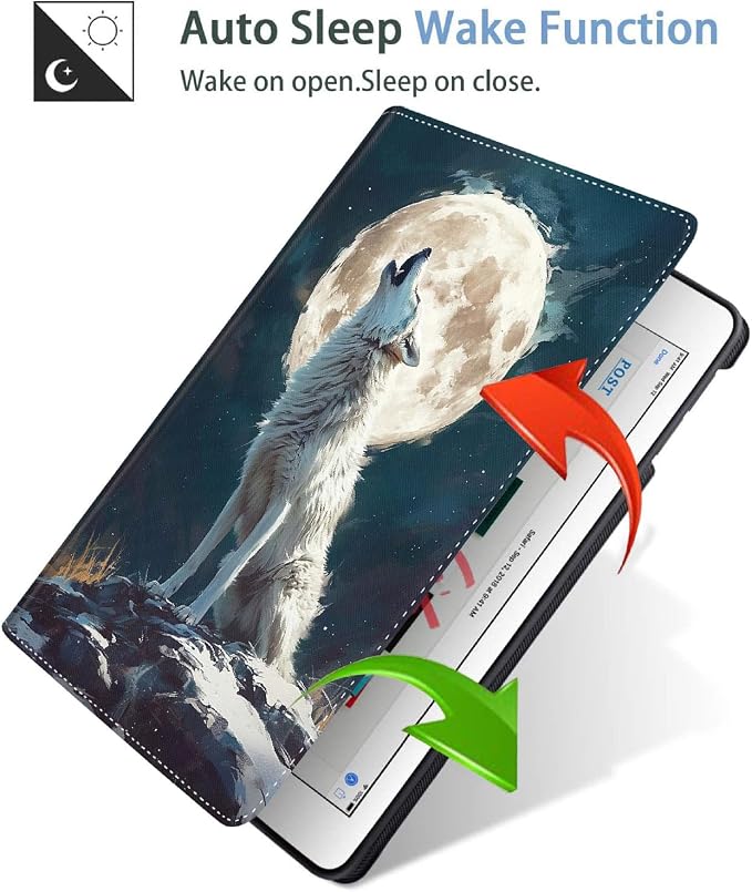 Case for iPad (A16) 11th Generation 11 Inch (2025) iPad 10th Generation 10.9 Inch (2022)，Slim Fit Foldable Standing Cover Case with Auto Sleep/Wake ，Moth Moon