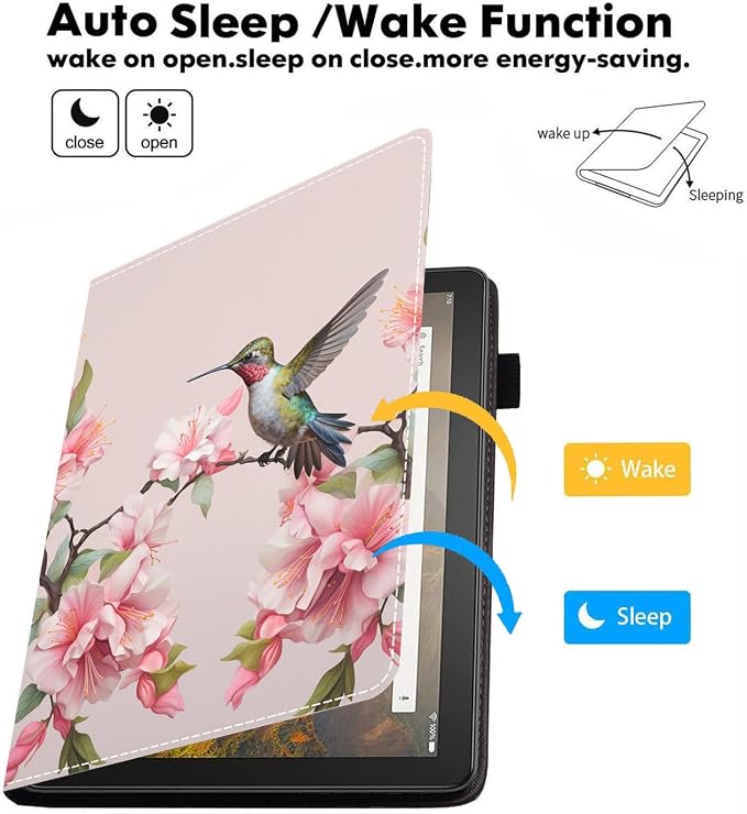 Case for Amazon Kindle Fire HD 10 Tablet 10.1 (9th/7th Generation 2019/2017 Release) Slim Folding Stand Folio Cover with Card Slot &amp Auto Wake/Sleep - African American Girl