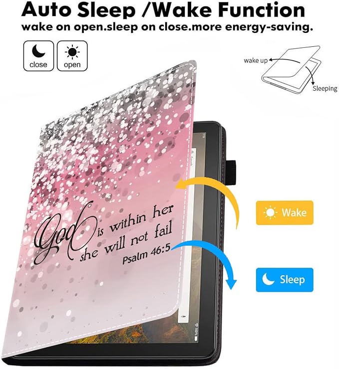 Case for All-New Fire HD 10/Fire HD 10 Plus Tablet 10.1 (11th Gen 2021 Released) - Premium PU Leather Stand Cover with Auto Wake/Sleep - Bible Verse Proverbs 31:25