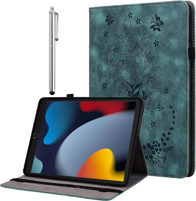 Case for iPad (A16) 11th Generation 11 Inch 2025 iPad 10th Generation 10.9 inch 2022 Auto Wake/Sleep Multi-Angle Flip PU Leather Cover with Pencil Holder Blue
