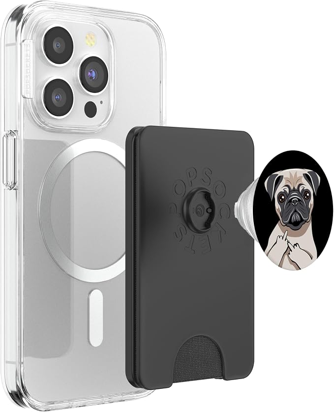 Middle Finger Pug Socket Grip Gift PopSockets PopGrip: Swappable Grip for Phones &amp Tablets PopSockets Adhesive PopGrip