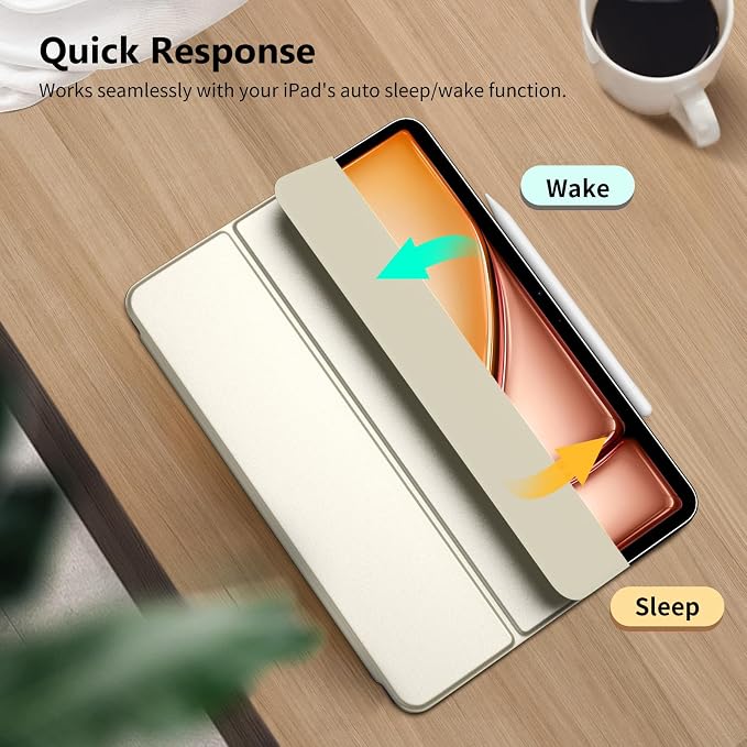 TiMOVO Magnetic Case for iPad Air 11 M4/M3/M2 Air 5th/4th Gen Black | Smart Folio Magnetic Slim Trifold Stand Protective Cover Auto Wake/Sleep