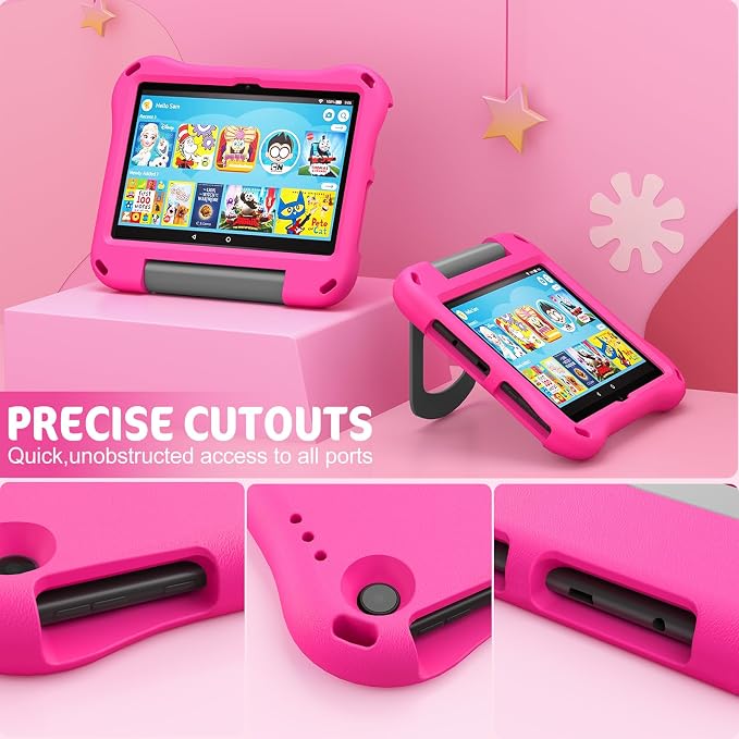 8 inch Tablet Kids Case- Auorld Shockproof Case Cover with Handle Stand for 8 inch TabletNot for Samsung Tab -Pink