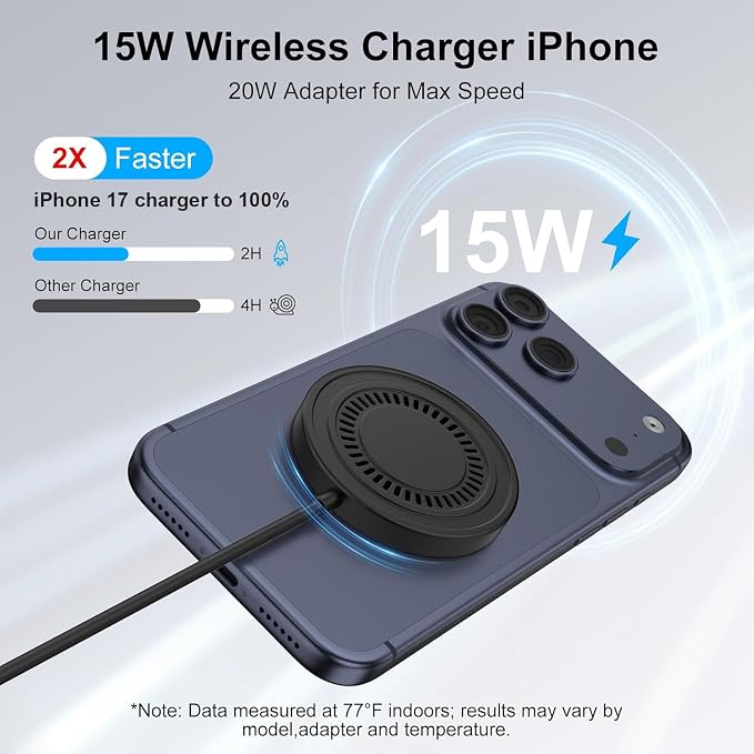 for iPhone 17e Mag-Safe Charger 2 Pack 15W Magnetic Wireless Charger Fast Charging Pad for iPhone 17 16 15 14 13 12&ampAirpods Pro 4 315W Wireless Charger Android USB-C/A for Google Pixel 10a Galaxy