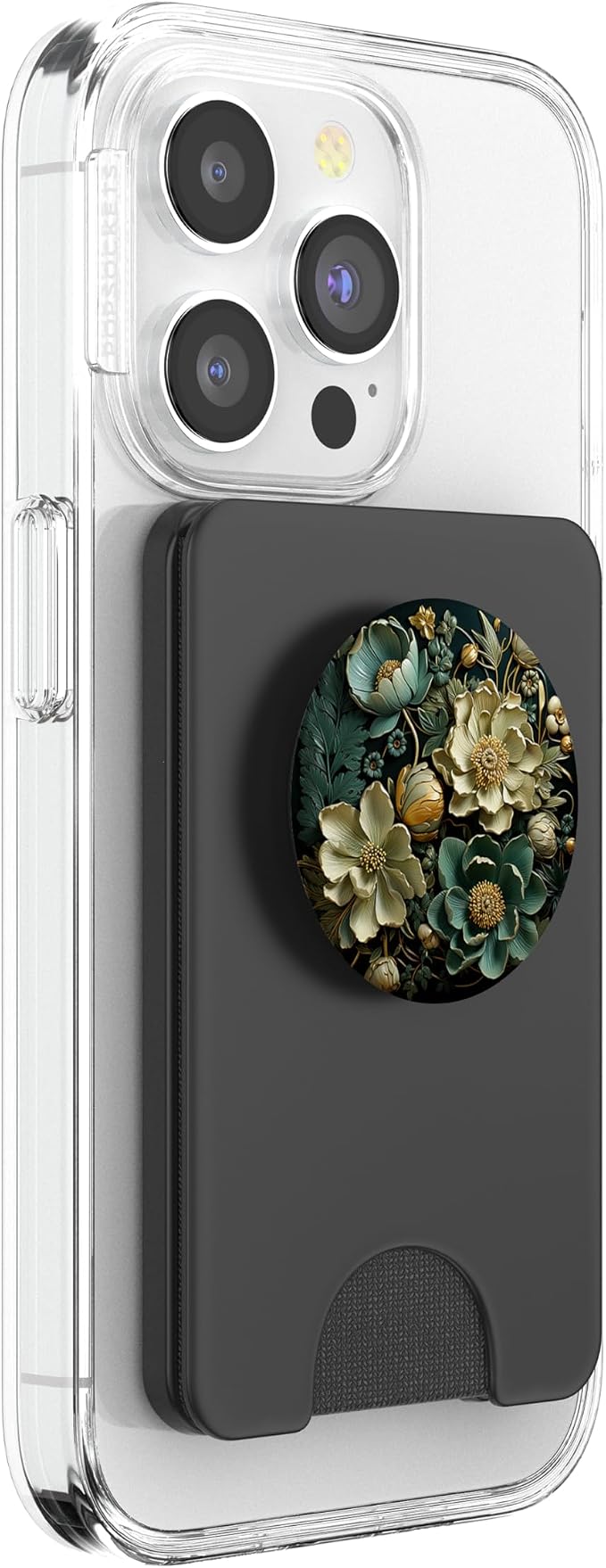 Floral Flower Beautiful Flowers and Leaves Green PopSockets Adhesive PopGrip