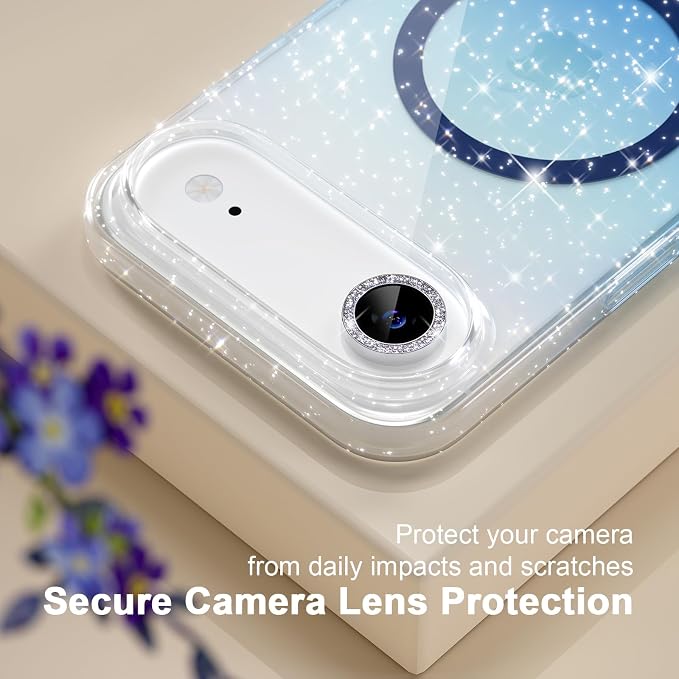Choiche for iPhone 15 Pro Max Case Compatible with MagSafe Glitter Black | Women Girly Cute Glitter Sparkly Magnetic Phone Case with Diamond Camera Lens Protectors Military-Grade Drop Protection 6.7