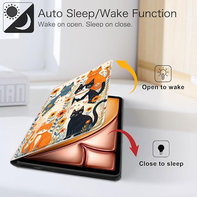 for iPad 11th Generation (A16 2025) 11 / iPad 10th Gen 10.9 2022 Case 360° Rotating PU Leather Stand Cover with Auto Sleep/Wake Shockproof TPU Backl Two Dragons Fighting