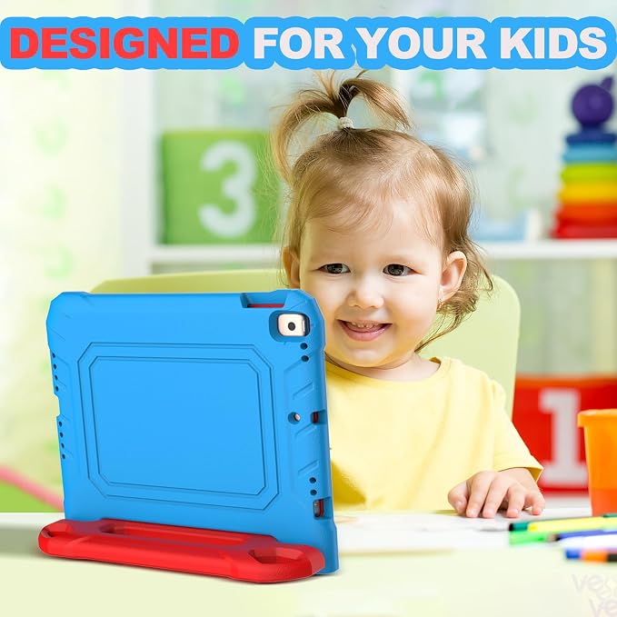 YIHE Kids Case for iPad 10.2 9th/8th/7th Gen Pro 10.5 &amp Air 3 BlackBlue | Full Body Shockproof Protective Cover Handle Stand Built-in Screen Protector Fun Colors