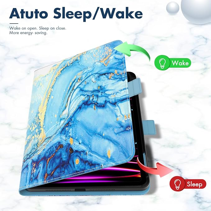 Dteck for iPad A16/10th Generation 10.9 Inch 2022 Case with Pencil HolderPremium PU Leather Folio Multiple Viewing Angles Stand Cover Auto Wake/Sleep Protective Tablet Cases for Women MenBookshelf
