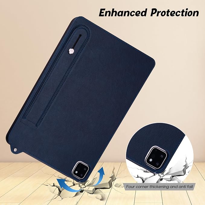 Slim Case for Apple iPad 10th Generation 10.9 Inch 2022 PU Leather Lightweight Hand Strap Stand Feature Drop Protection Back Cover for iPad 10th Gen 10.9 Black