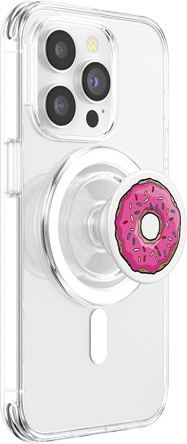 Pink Donut Sprinkles Funny Food Doughnut Lovers PopSockets Adhesive PopGrip