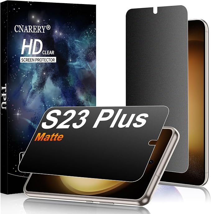 2 Pack for Samsung Galaxy S23 Plus Matte Privacy Screen Protector 6.6 Inch[Not Glass] Anti-Scratch Anti-Glare Support fingerprint Unlock