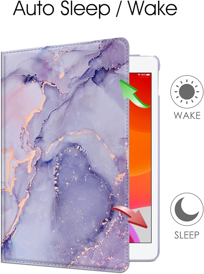 Fintie 360° Rotating Case for iPad 9th / 8th / 7th Generation 10.2 Inch | Swivel Stand Portrait &amp Landscape Viewing Shockproof Cover with Pencil Holder Auto Wake/Sleep Aqua Wave