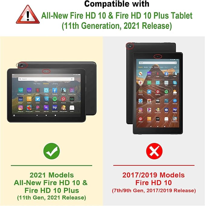 Case for All-New Amazon Fire HD 10 and Fire HD 10 Plus Tablet (11th Generation 2021 Release) Durable Shockproof Protective Cover with Auto Wake/Sleep，Blue Dragon