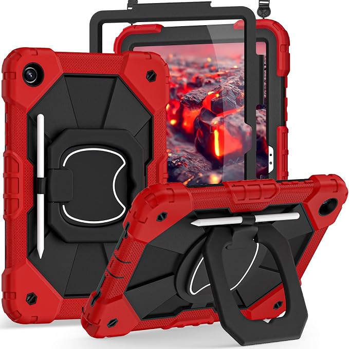 Auizotl Case for Samsung Galaxy Tab A11+/A9+ Plus 11 Inch with Screen Protector/Rotating Stand/Pen HolderMilitary Grade Shockproof Cover for Galaxy Tab A11 Plus /A9 Plus CasesBlack