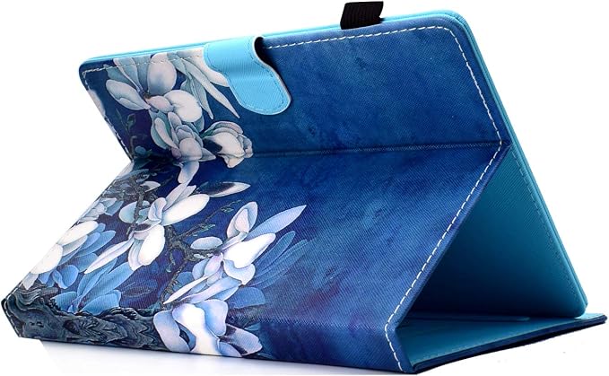 Universal 7 Inch Tablet Case Techcircle Ultra Slim Lightweight PU Leather Stand Folio Flip Wallet Protective Shell Case [Card Slots] [Magnetic Closure] for All 7 Android Tablet PC Cherry Blossom