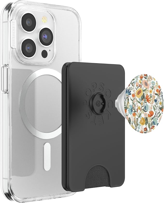 Cute Floral Teal Hibiscus Pattern On White Pop Mount Socket PopSockets Adhesive PopGrip