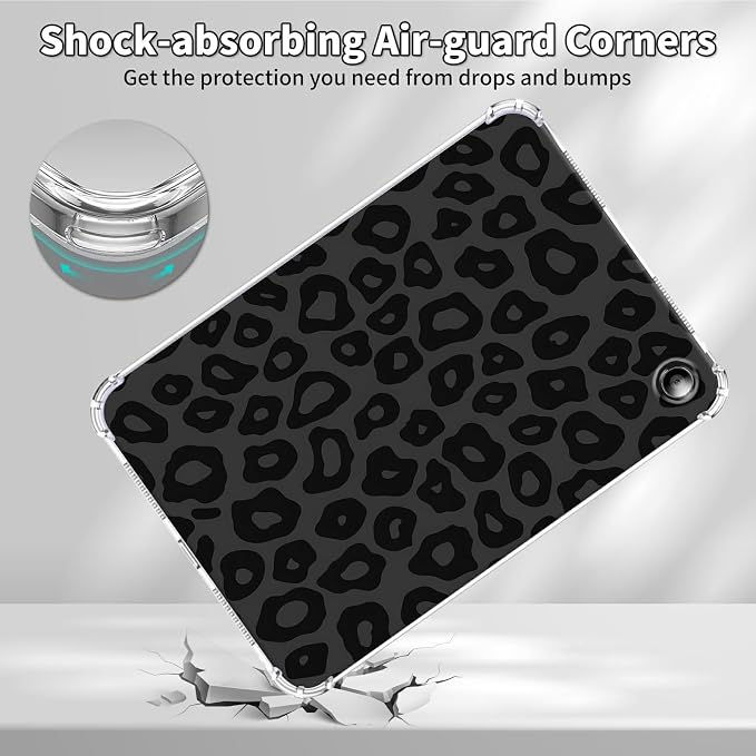 Clear Case for All-New Amazon Kindle Fire HD 10 &amp 10 Plus Tablet (11th Generation 2021 Release) 10.1 Transparent TPU Silicone Protective Shell Shockproof Cover Case Leopard Cow Print