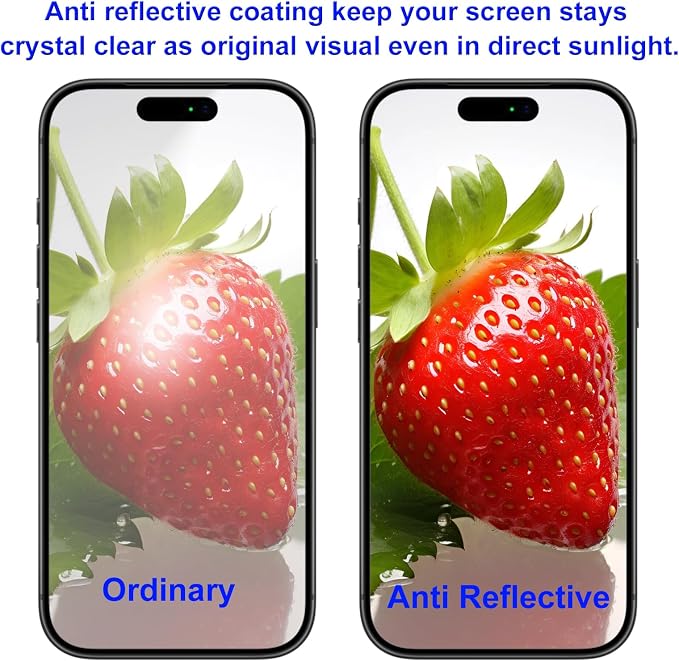 JESOHO Blue Light Blocking Screen Protector for iPhone 15 Plus 16 Plus | Eye Protection Anti-Reflective 9H Tempered Glass Case Friendly Scratch-Resistant No Bubble Easy Installation 2 Pack