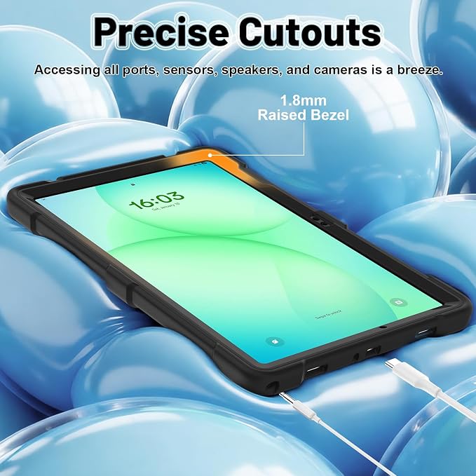 Case for Samsung Galaxy Tab A11+/A11 Plus 11” 2026 Samsung Galaxy Tab A9+/A9 Plus 11” 2024 Model Heavy Duty Shockproof Hard High Impact Protective Case Black