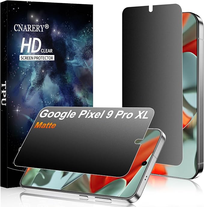 2 Pack for Google Pixel 9 Pro XL Matte Privacy Screen Protector 6.8 Inch[Not Glass] Anti-Scratch Anti-Glare Support fingerprint Unlock