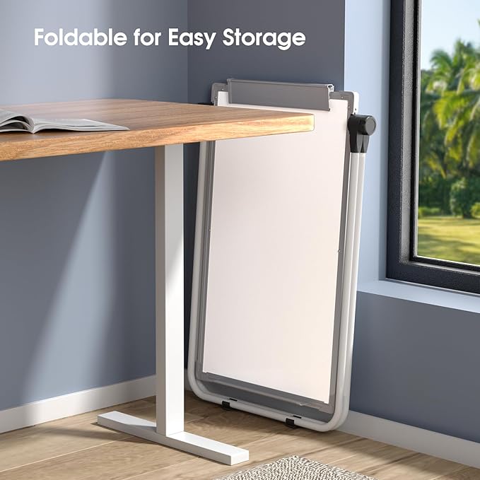 MaxGear Easel Whiteboard with Stand, 36" x 24" Double-Sided Dry Erase Board Flip Chart, Height Adjustable,Foldable, Portable for Home Office Classroom Teaching