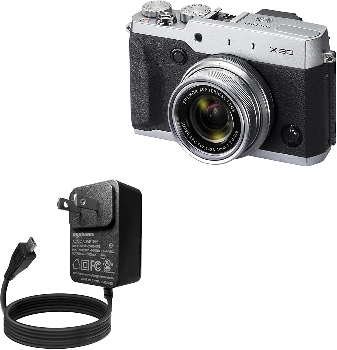 BoxWave Charger Compatible with Fujifilm X30 - Wall Charger Direct (15W) Rapid Charge Your Device with Built-in 3ft Cable