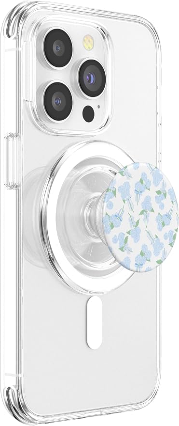 Preppy Coquette Hydrangeas and Bows in Pastel Blue PopSockets PopGrip for MagSafe