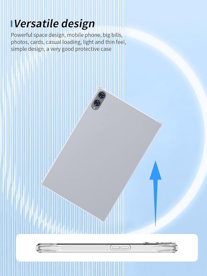 for Teclast T65 2025 Tablet 13.4 Inch Android Tablets CaseUltra-Thin Full Coverage CornerBOVUGAC Soft TPU Shockproof Kids Friendly for Odea A13 5G 13.4 Case Cover (Clear)