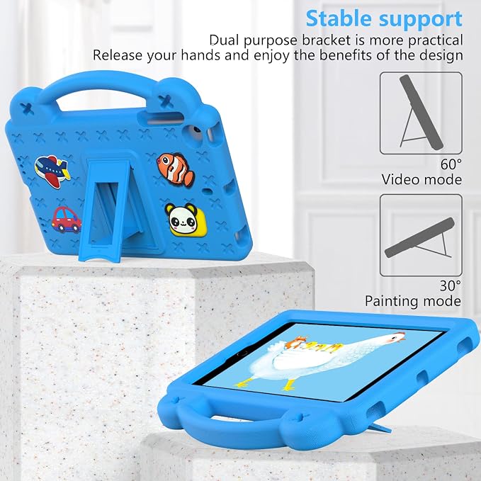Kids Case for TCL Tab 8 LE 8.0 Inch (9137W/9132X) Full Body Protective Light Weight EVA Folding Handle Stand Shoulder Strap for TCL Tab 8 WiFi/TAB 8 LE/TAB 8 Plus LightBlue