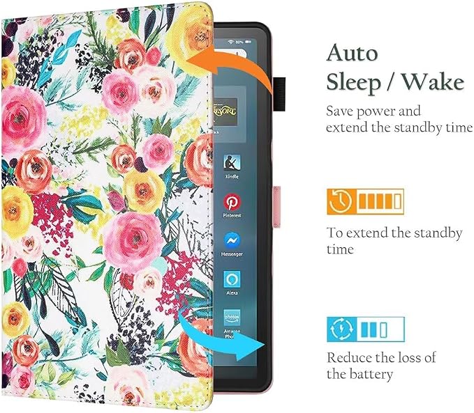 Fancity for Amazon Kindle Fire Max 11 Case 13th Generation 11 2023 Release | Soft PU &amp TPU Leather Protective Stand Cover Case for Fire Max 11 with Smart Auto Wake/Sleep Pencil Holder Beach