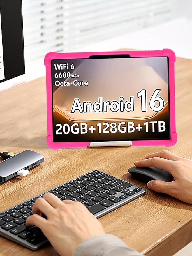 for SHARECLOUD P10_T (10.1 Inch) Android 16 Tablet Protective case ZBAGUG Shockproof Lightweight Silicone Protective Cover with Stand Child-Friendly Protection Easy to Clean Design Black.