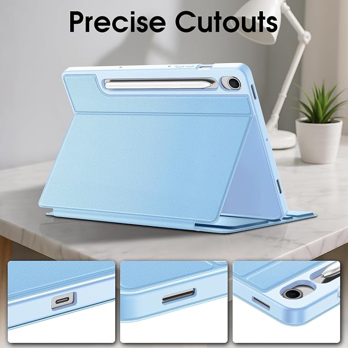 Fintie Case for Samsung Galaxy Tab S10 Lite/S10 FE/S9 FE 10.9''/S9 11Blue | Multiple Angle Stand Slim Shield Soft TPU Back Shell Cover S Pen Holder Auto Wake/Sleep