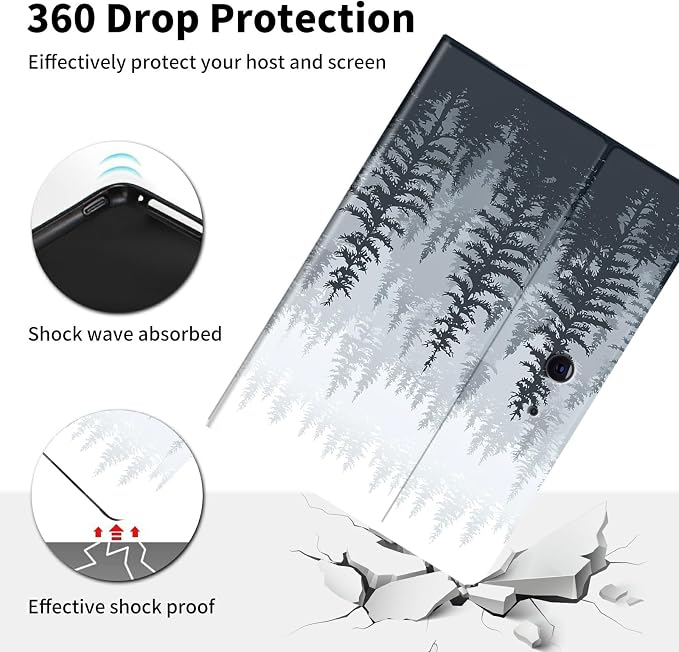 Case for Microsoft Surface Go 4/3/2/1 (2023/2021/2020/2018)-Slim PU Leather Lightweight Adjustable Stand Smart CoverAmerican Flag