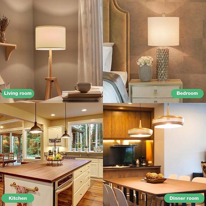 A19 LED Light Bulbs Soft White 2700K, 60 Watt Equivalent, 800 Lumens, E26 Standard Base, Non-Dimmable, 8W Warm White LED Bulbs for Bedroom Living Room, 12 Pack