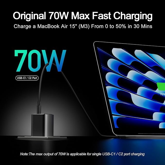 70W USB C Charger Bundle with 70W 3 Ports Charger