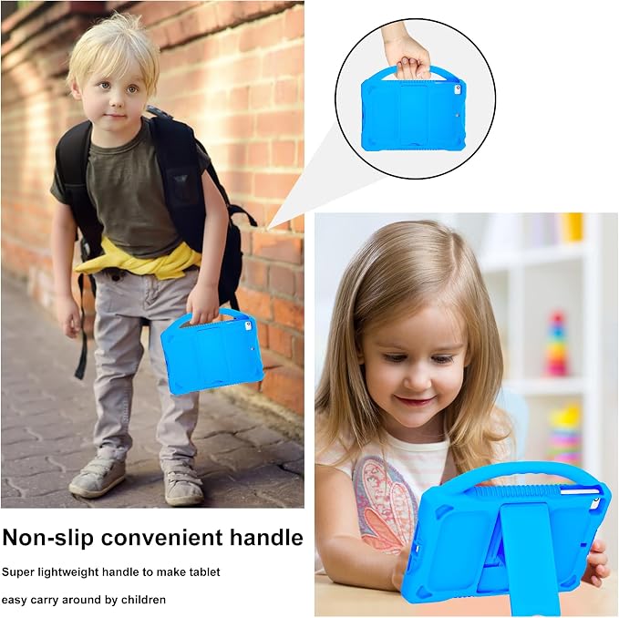 Kids Case for iPad mini 5 4 3 2 1Shockproof Protective Silicone Cover for Apple 7.9 inch Kids iPad mini/Mini 2/Mini 3/Mini 4/Mini 5 Case with Stand Handle (Blue)