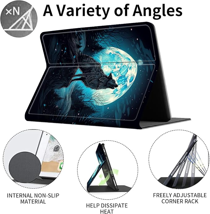 Case for 7 All-New Kindle Paperwhite (12th Generation 2024) and Kindle Colorsoft Signature Edition CoverSlim PU Leather Smart Cases with Auto Wake/Sleep-Black Cat Night Sky