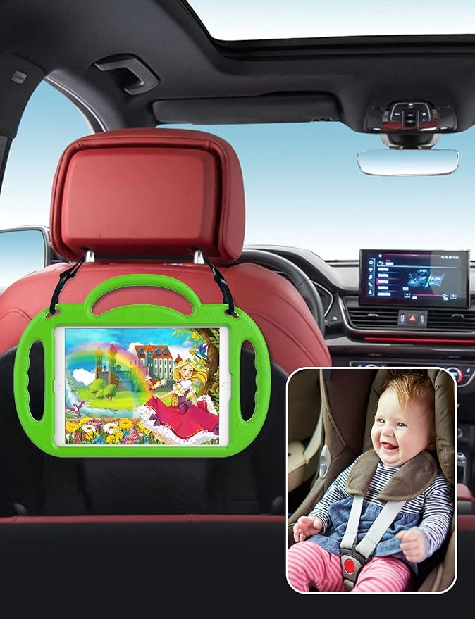 SUPLIK Kids Case for iPad 5th/6th Generation (9.7 inch 2017/2018) iPad Air 1 &amp Air 2 &amp Pro 9.7 Case with Shoulder Strap Handle Stand for Apple iPad 5/6 &amp iPad Air 1st/2nd Gen Black