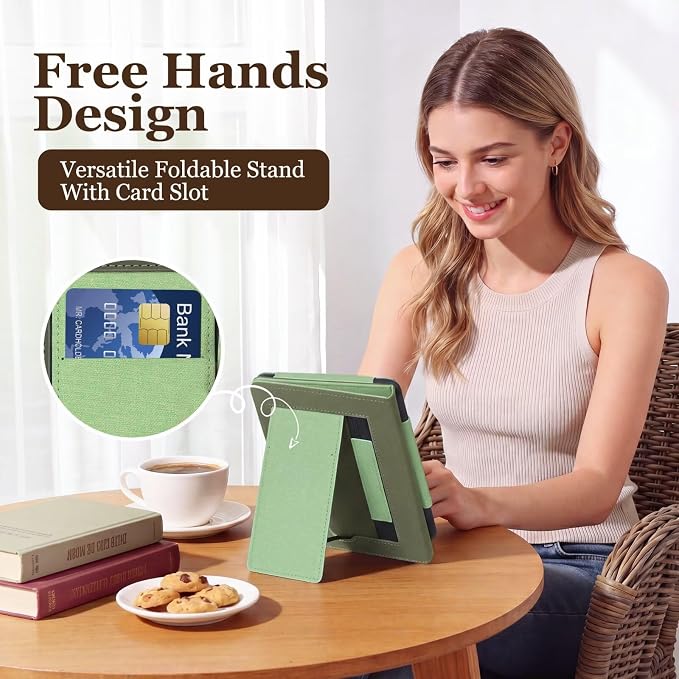 Fancity Case for Kindle Paperwhite 7/6.8 12th/11th Generation 2025 2024 | PU Leather Case with Auto Wake/Sleep Hand Strap for Kindle Paperwhite/Colorsoft Signature Edition 2021 Monet's Garden