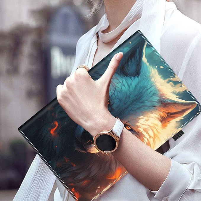 Case for All-New Amazon Fire HD 10 and 10 Plus Tablet (13th/11th Generation 2023/2021 Release) 10.1 Multi-Angle Smart Stand Cover Auto Sleep/Wake Skull and Fire