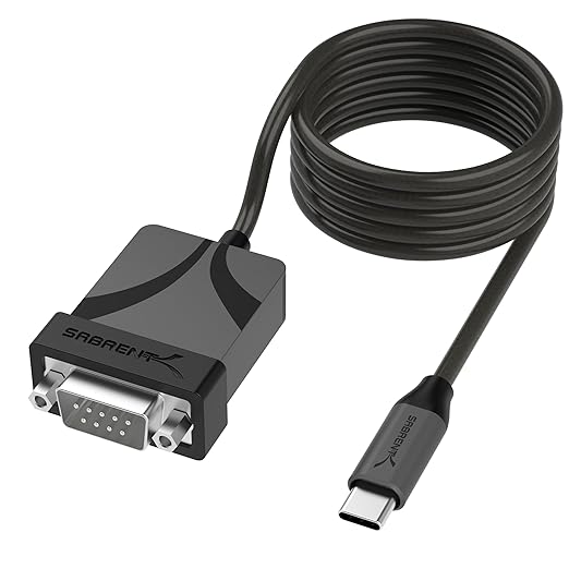 SABRENT USB 2.0 to Serial DB9 RS232 Converter Cable 10ft (CB-9PTF) | Prolific chipset hexnuts 9-pin Windows 10-XP macOS 10.6+ 10 feet