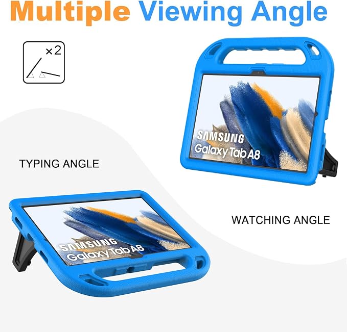 BMOUO Kids Case for Samsung Galaxy Tab A8 10.5 Inch 2022 (SM-X200/X205/X207) - with Screen Protector Shockproof Galaxy Tab A8 10.5 Tablet Case Blue